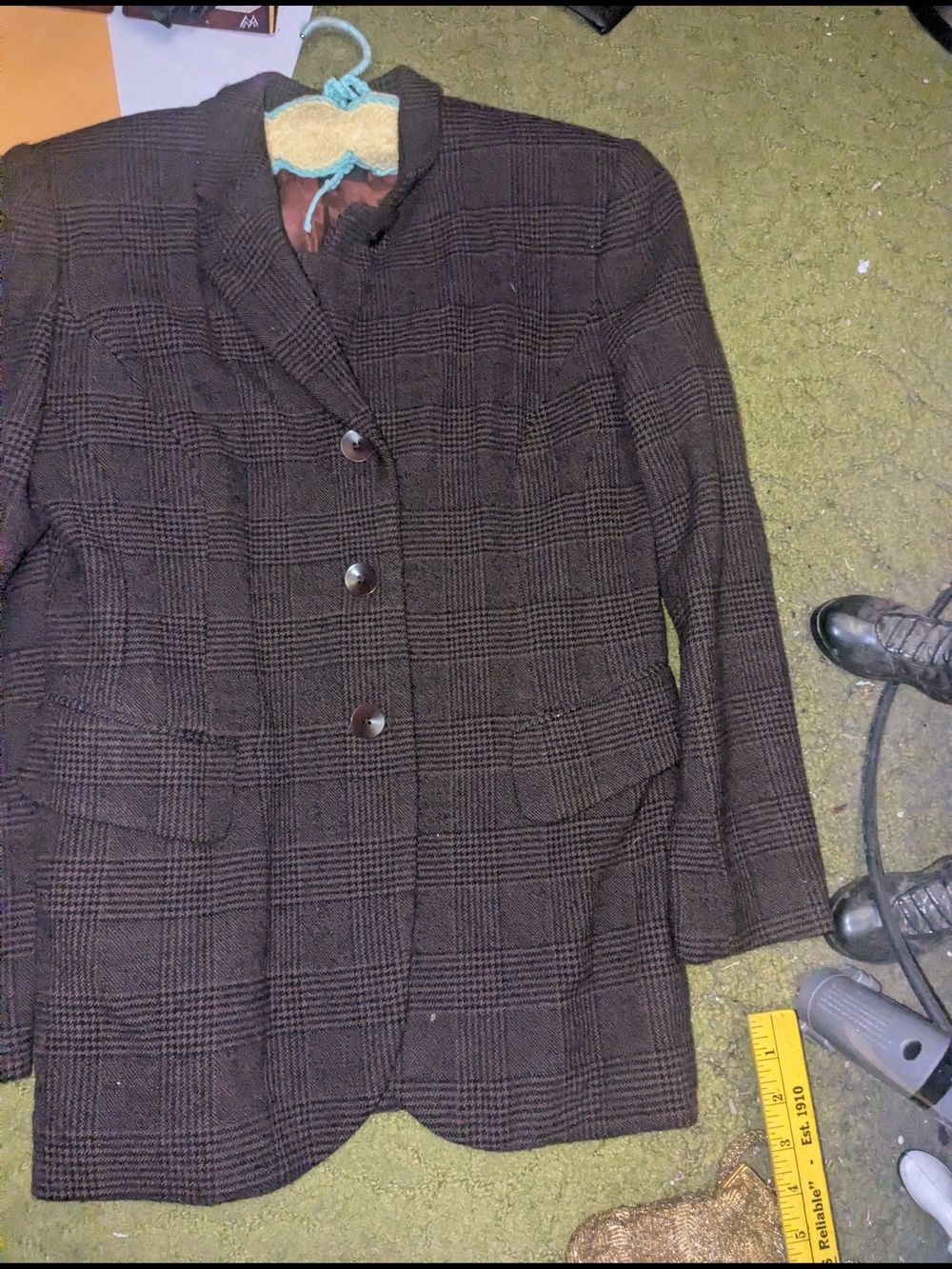 Plaid Brown Skirt Suit